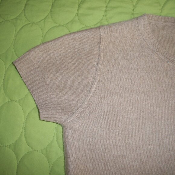 NWOT Halogen Light Beige Cashmere Sweater Short Sleeve - Picture 12 of 16